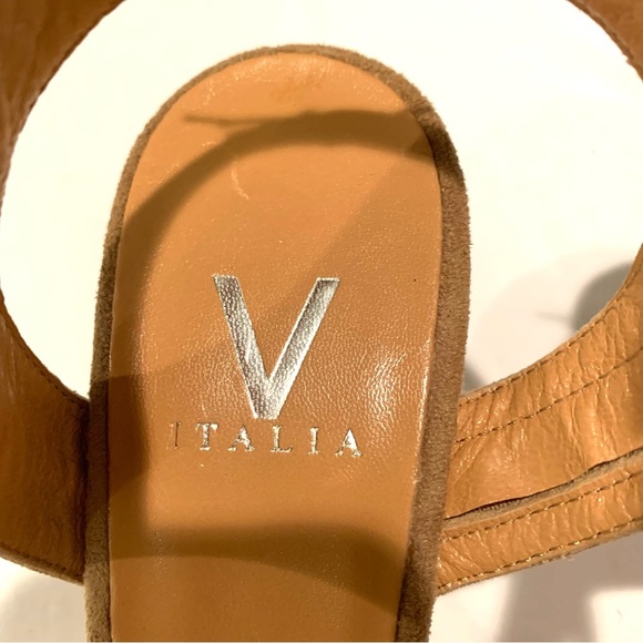 V Italia Tan Suede Western Heels with ornate Heel - Picture 7 of 12